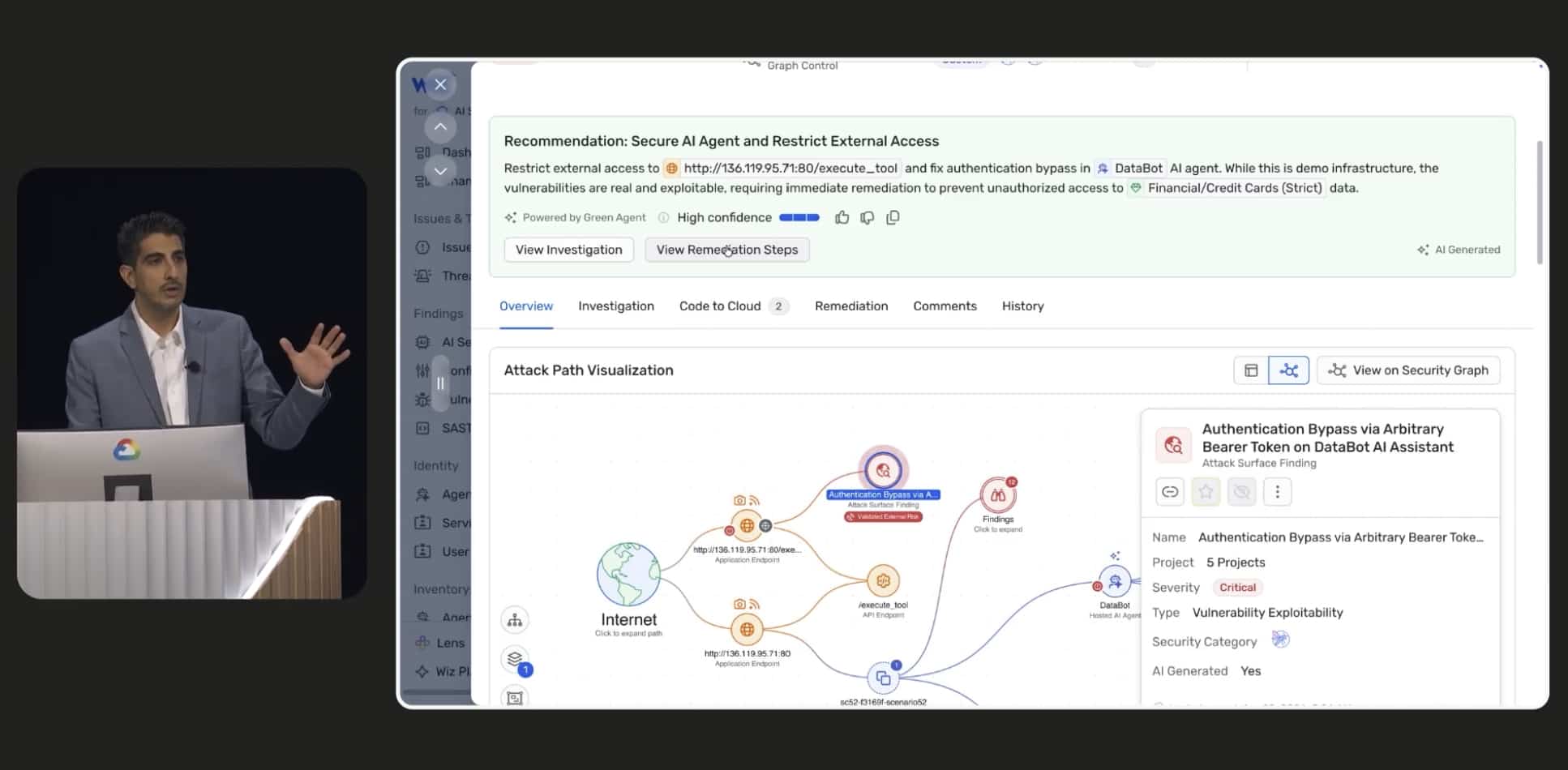 Wiz co-founder Yinon Constica, at Google Cloud Next.