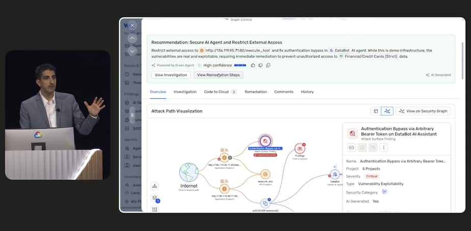 Wiz co-founder Yinon Constica, at Google Cloud Next.