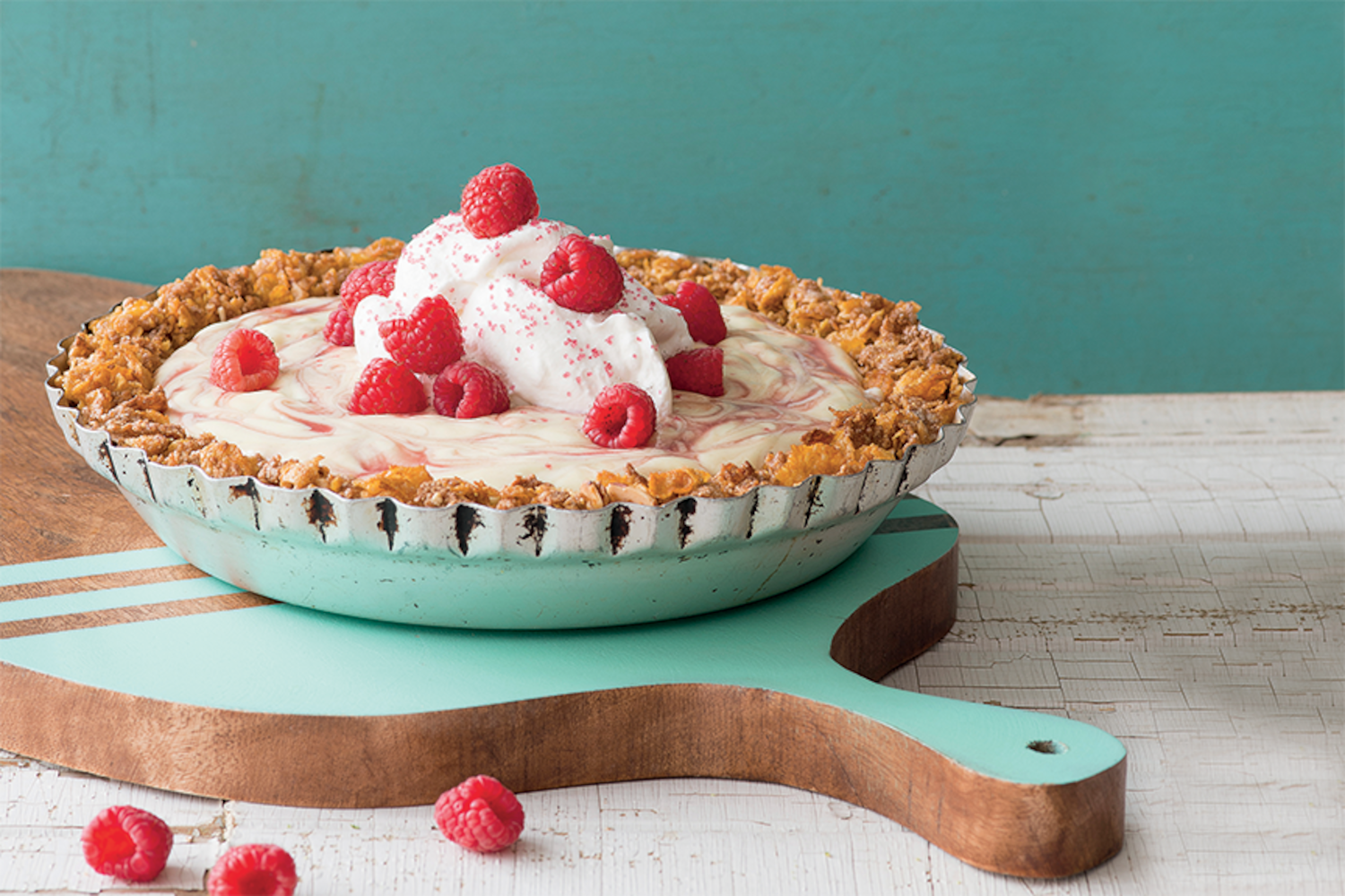 Tarte aux Corn Flakes et aux framboises Recettes du Québec
