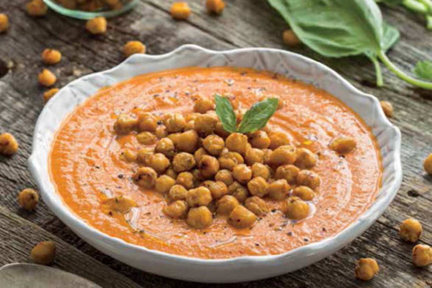 Recipe: Cream of tomato soup with roasted Italian chickpea croutons | Style at Home