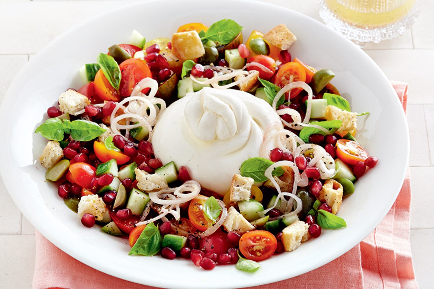 Recipe: Tomato and pomegranate salad with burrata | Style at Home