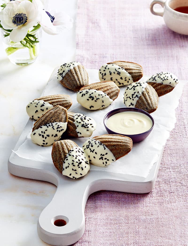 Enjoy these sweet and sophisticated black sesame madeleines