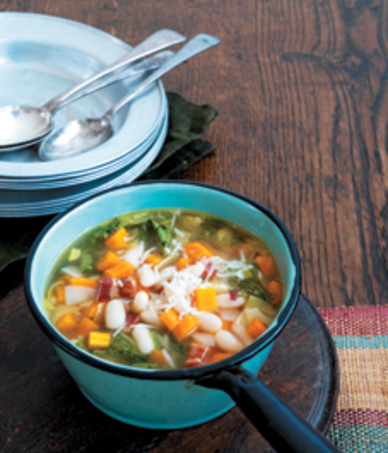 Recipe Cannellini bean and pancetta soup with Swiss chard Style at Home