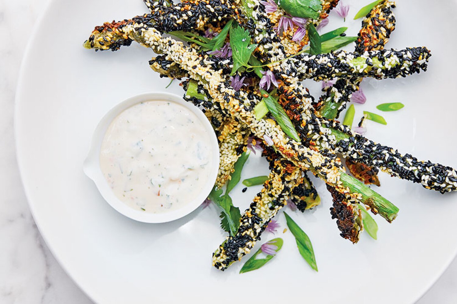 Recipe: Asparagus sesame fries with soy ginger aïoli | Style at Home