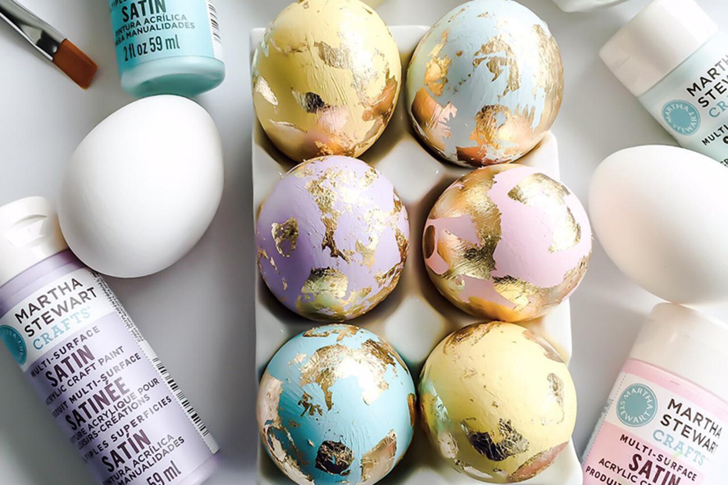 Easter craft Gold leaf Easter eggs Style at Home