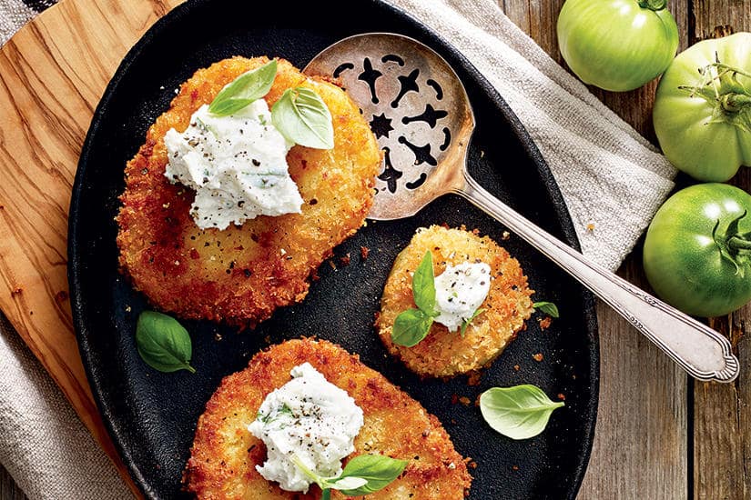 Recipe Fried green tomatoes with goat cheese Style at Home