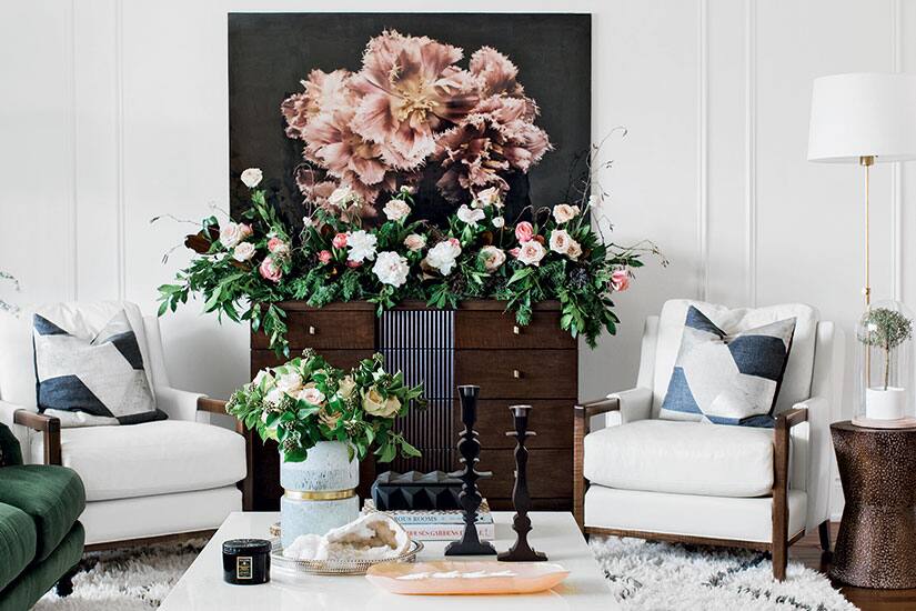 A floral and glamorous spin on holiday decor Style at Home