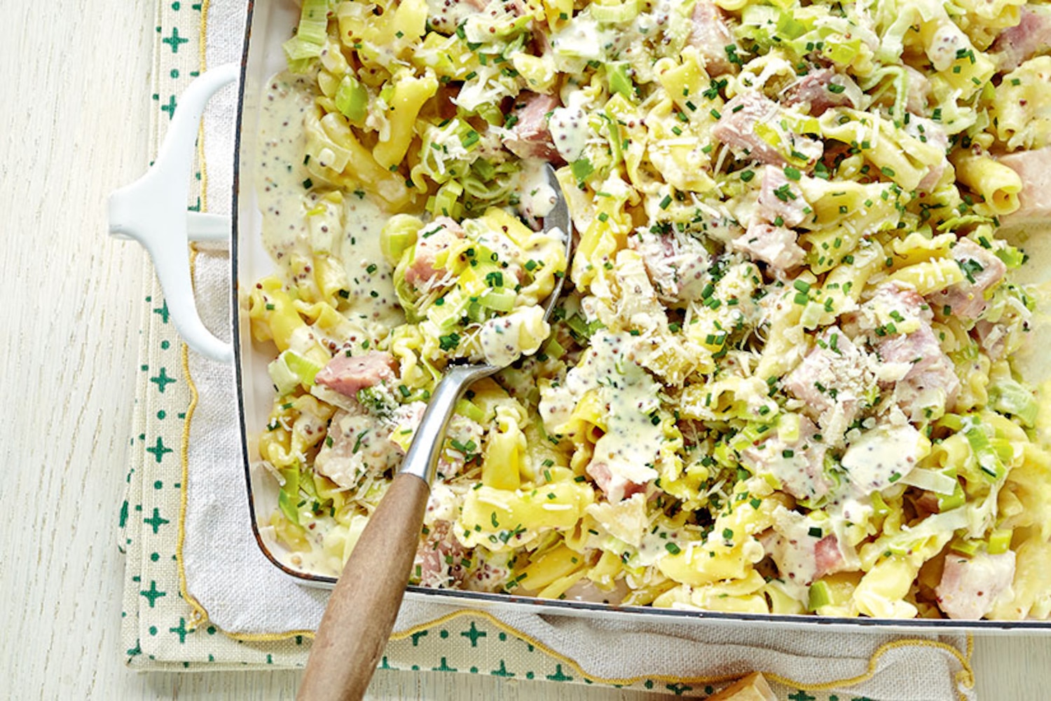 Recipe Pasta with ham and leeks Style at Home